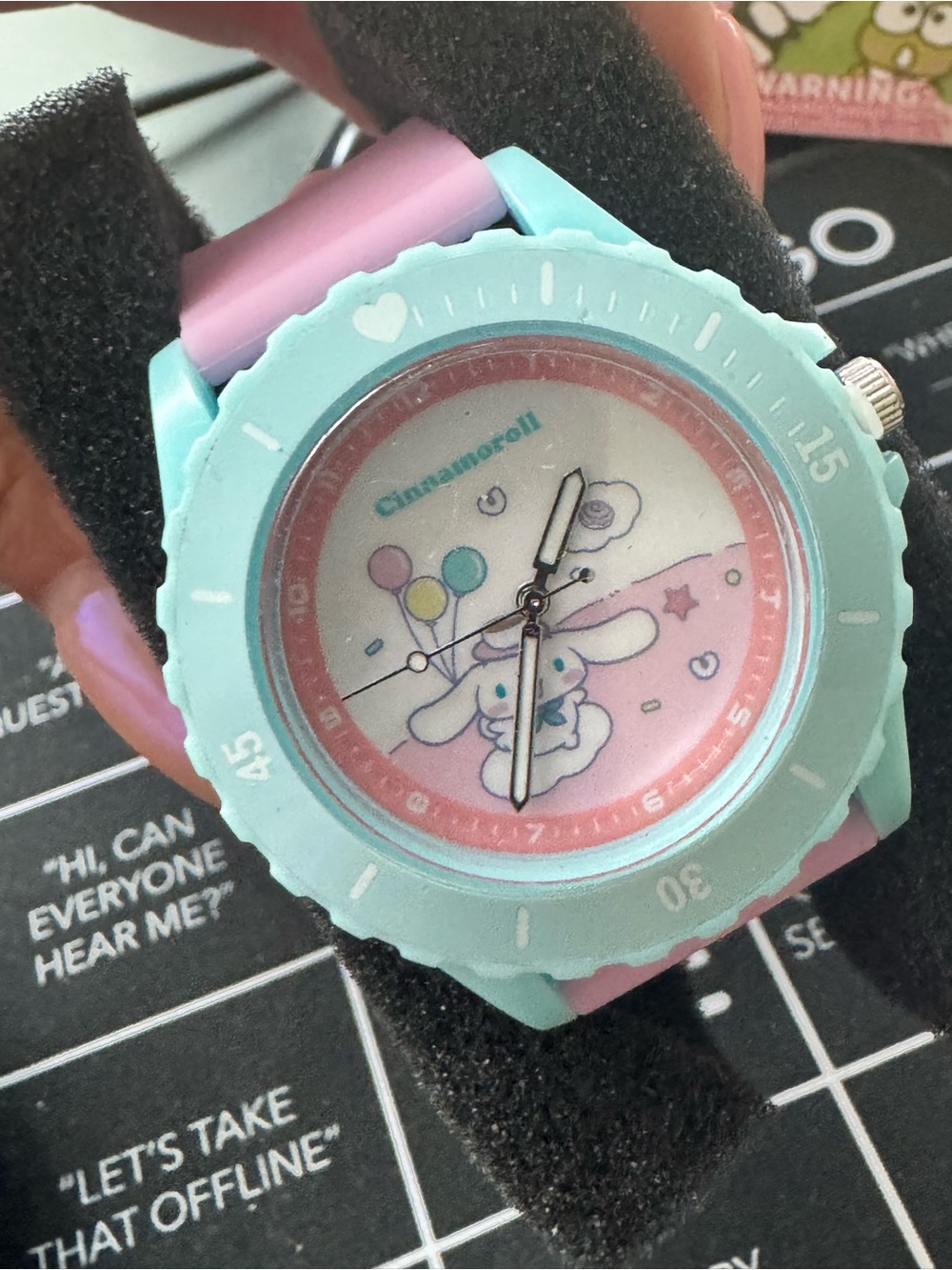 Sanrio Watch in Mint and Pink